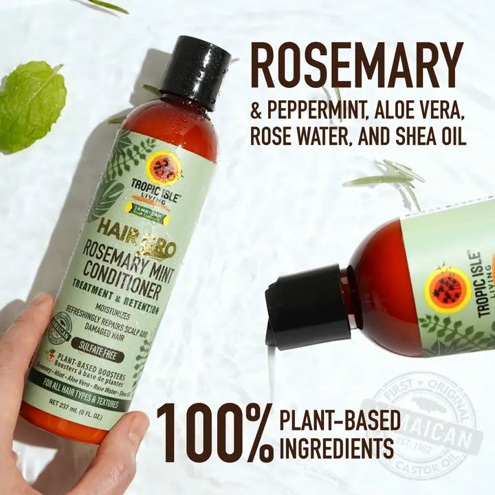 Hair Gro Rosemary Mint ConditionerTropic Isle Living's Rosemary Mint Conditioner deeply moisturizes, repairs damaged hair, and refreshes the scalp. Infused with rosemary, mint, aloe vera, rose water,Buffed Nutrition