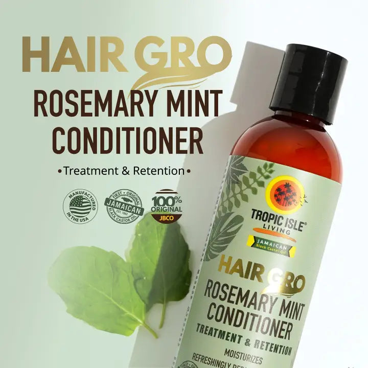 Hair Gro Rosemary Mint ConditionerTropic Isle Living's Rosemary Mint Conditioner deeply moisturizes, repairs damaged hair, and refreshes the scalp. Infused with rosemary, mint, aloe vera, rose water,Buffed Nutrition