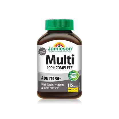 Vitamins: Jamieson 100% Multivitamin For Age 50+ Adults with Lutein, Lycopene & Calcium