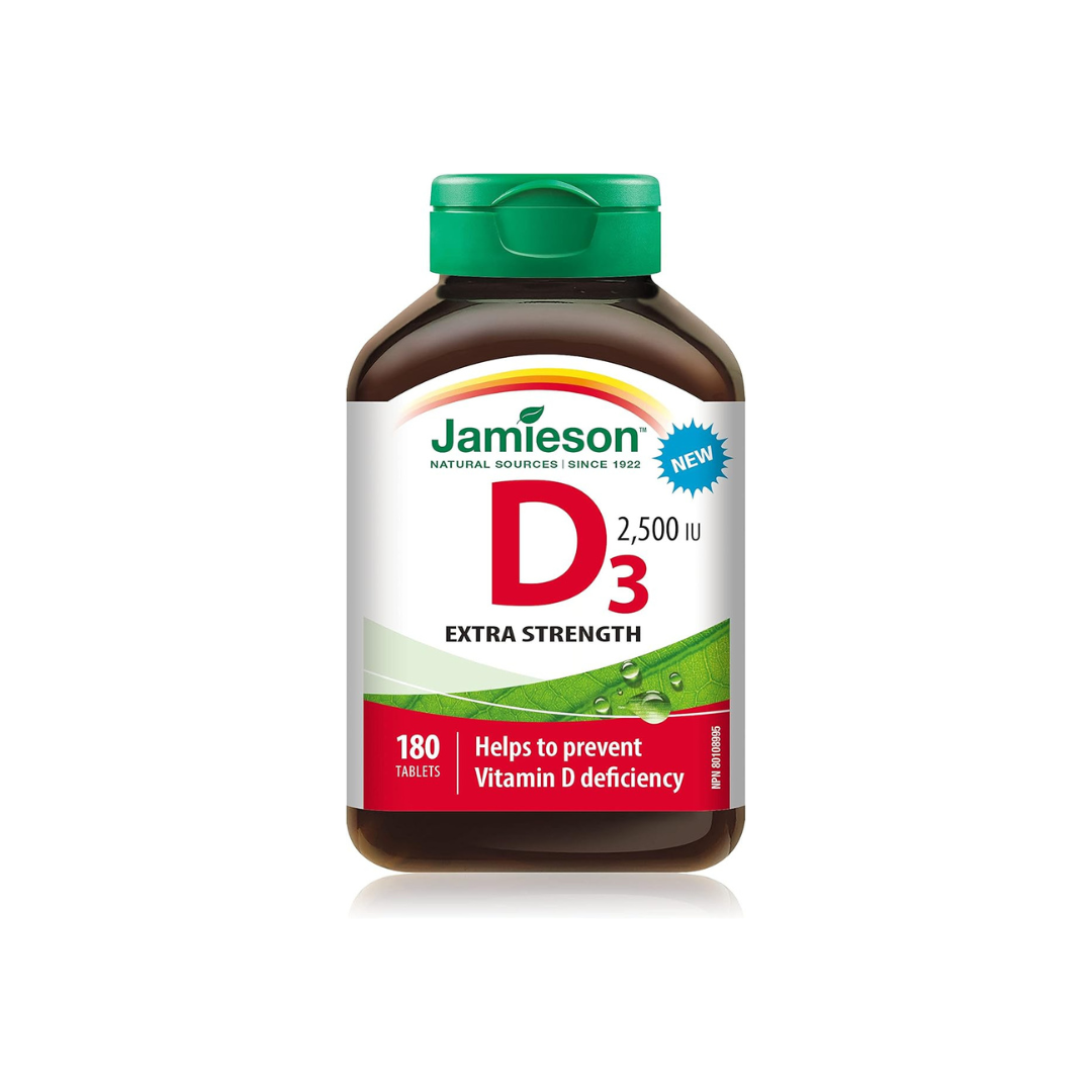 Vitamin D3 2,500 IUD Jamieson2500 IUD Vitamin D3

Bone Health:

Helps absorb calcium for strong bones
Crucial for children and the elderly



Immune System:

Supports a healthy immune system

HeBuffed Nutrition